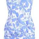 ZAFUL Women Swimdress with Bikini Briefs 2 Piece Tankini Swimsuits Ruched Bathing Suits, M