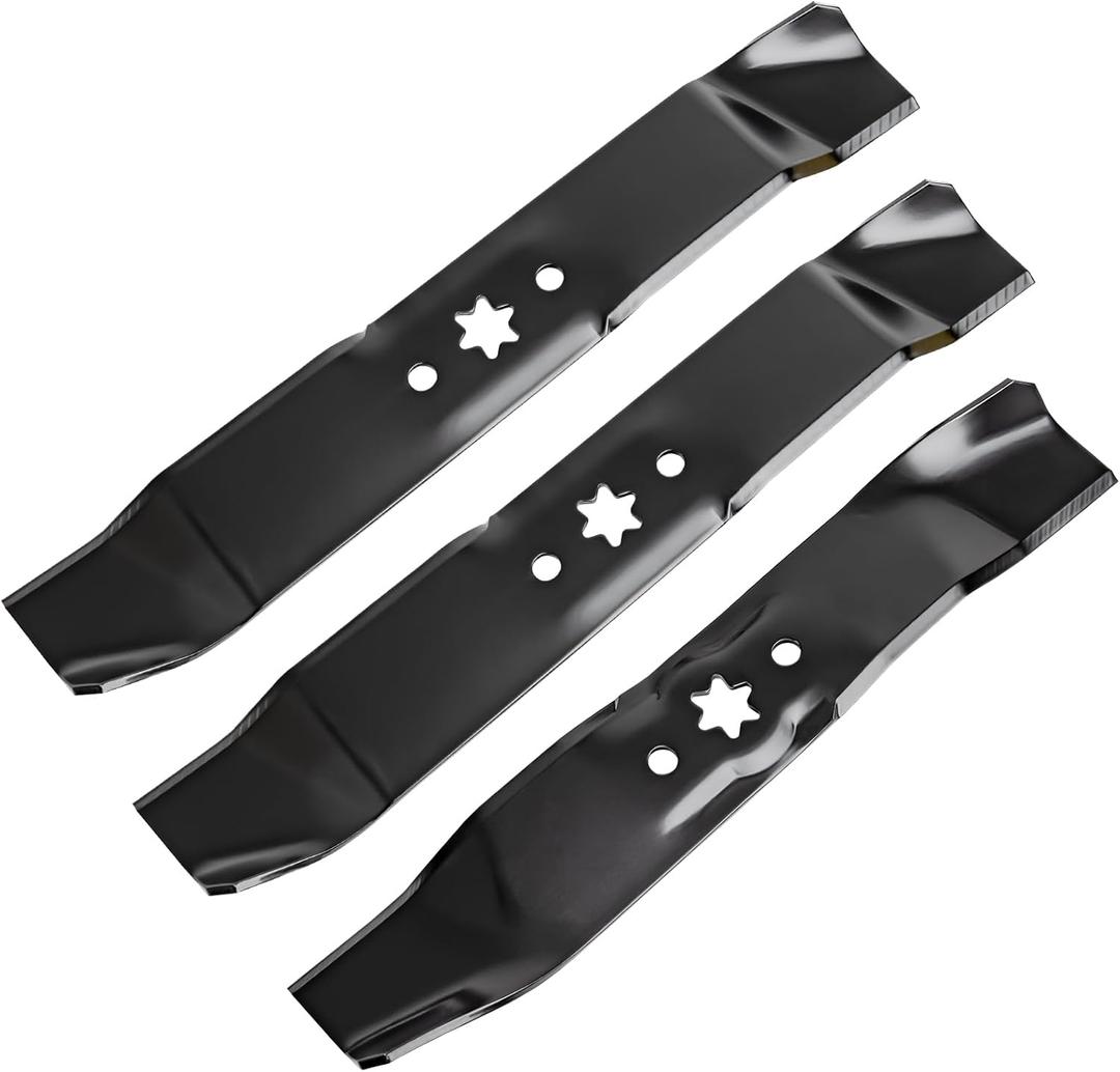 942-04125 & 942-04124 Mower Blade Set for 46" Deck Mower, Replacement Blades Compatible with Cub Ca det i1046 LT1045 LT1046 Toro MTD Troy Bilt Lawn Mower, Replace 742-04124 742-04125, 3 Blades