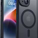 CANSHN Magnetic for iPhone 14 Plus Case, Upgraded [Full Camera Protection] [Compatible with Magsafe] [Translucent Matte] Shockproof Protective Phone Case for iPhone 14 Plus 6.7" - Black