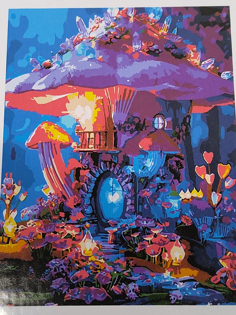 Lovepefe Mushroom Paint by Numbers Kit for Adults and Kids Beginner 2 Pack Mushrooms Forest Adult Paint by Number Kits On Canvas DIY Oil Painting Kits for Gift Wall Decor 12x16 Inch