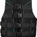 ONeill Womens SuperLite USCG Approved Life Vest Lightweight Womens Life Jacket for Boating, Wakeboarding, Waterskiing & Your Favorite Water Activities (Black, L)