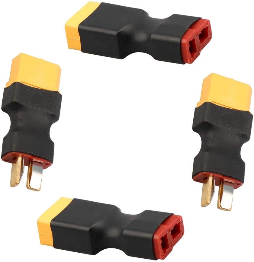 2 Pairs XT60 Plug Male Female Connector to T Plug Male Female Connector Conversion Adapter