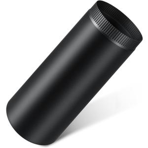 LEIFIDE 1 Pcs Black Matte Stove Pipe, 8 x 24 Inch, 304 Stainless Steel