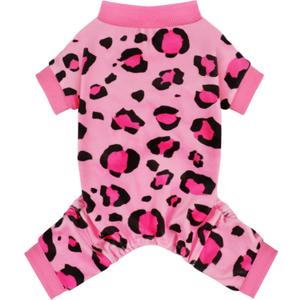 Paiaite Dog Pajamas Onesie: Comfortable Four-Legged Apparel for Small, Medium, & Large Dogs, Polyester Material for Comfort, Wrinkle Resistance, Moisture Wicking, and Stretchiness Pink Leopard 4XL