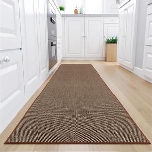 KIMODE Kitchen Runner Rug 30"x70", Non Slip Washable Kitchen Runner Rugs, Farmhouse Rugs for Floor, Absorbent Kitchen Mats for Floor, Front of Sink EntrywayHallway Laundry Room,Brown