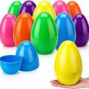 12 Pcs 7.87" Large Easter Eggs Plastic Fillable, Colorful Jumbo Easter Eggs for Easter Themed Hunt Basket Stuffers Fillers Filling Treats Party Favor Classroom Prize Supplies