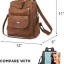 WYFJNX PU Leather Backpack Purse for Women Fashion Multipurpose Design Handbag Ladies Shoulder Bags Travel Backpack Brown