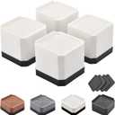 Bed Risers Furniture Risers Heavy-Duty Rectangular Adjustable Block Lift to 3 inches and 4.3 inches Desk, Sofa, Chair Legs, Refrigerator, Washing Machine Support up to 4000 pounds (2 layer(3inches), White-square-4 Pack)