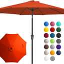 JEAREY 10FT Outdoor Patio Umbrella Outdoor Table Umbrella with Push Button Tilt and Crank, Market Umbrella 8 Sturdy Ribs UV Protection Waterproof for Pool, Garden (Orange)