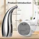 Automatic Soap Dispenser Touchless Modern Minimalist Magnetic Charging Infrared Inductio Kitchen and Bathroom Soap Pump 10oz/300ml Silvery (Silvery)