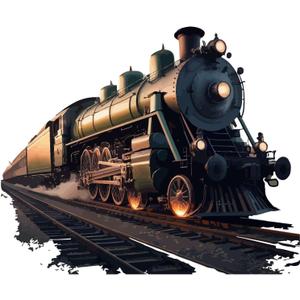 Vintage Steam Train Realistic Nostalgia Vehicle Wall Art Sticker Designs Vinyl Stickers for Home House Walls Rooms Windows Bedroom Decoration Size (26x26 inch)