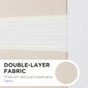Joydeco Cordless Zebra Blinds for Windows, Dual Layer Light Control Window Blinds with Light-Proof Aluminum Cover, Free-Stop Roller Shades for Home & Office (Beige,32" W x 75" H)