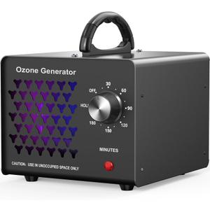 Ozone Generator 70000mg, High Capacity Ozone Machine Odor Removal Up to 6000 Sq.Ft, Ozone Odor Eliminator, Ionizer Ozonator for Smoke, Car, Basement, And Pet Room, Black