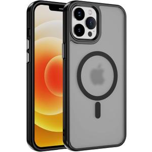 Designed for iPhone 12 Case iPhone 12 Pro with Magnetic Compatible with MagSafe Shockproof Protective Cover for iPhone 12 Phone Case (Black)