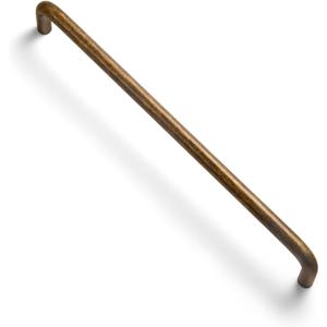 Set of 9, 7 9/16" Center to Center Sleek Antique Brass Cabinet Pulls - Vintage Minimalist Handles - Kitchen Pulls for Drawers - 5/16 Inches Diameter