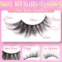 Ahrikiss Cat Eye Lashes False Eyelashes Faux Mink Fluffy Lashes Wispy Strip Lashes Natural Look Long Winged Foxy Lash Pack 10 Pairs Fake Eyelashes(Galaxy Flare)