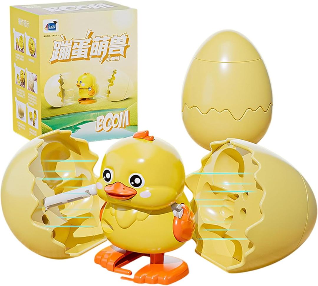 2026 Wind-Up Animal Hatching Surprise Egg, Dinosaur Egg Hatching Toy, Hatching Dinosaur Eggs, Pinning Egg Hatches into Walking Penguin Toys for Boys Girls Christmas Birthday Easter (Chicks)