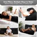 Black Wedge Headboard Pillow Queen Triangular Pillow for Sitting Up in Bed