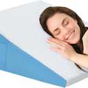 Wedge Pillow for Sleeping, 12" Bed Wedge After Surgery, Back Pain Relief, Memory Foam Pillow Triangle Incline Wedge for Back Support, Leg Elevation, Triangle Wedge 24 x 24 x 12 inch