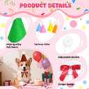 2 x 12pcs Mini Party Hat & Bow Tie Set, Assorted Color Matching Hats with Bow Ties for Dog Cat Rabbit Stuffed Animals, Birthday Costume Decorations for Puppies Kittens