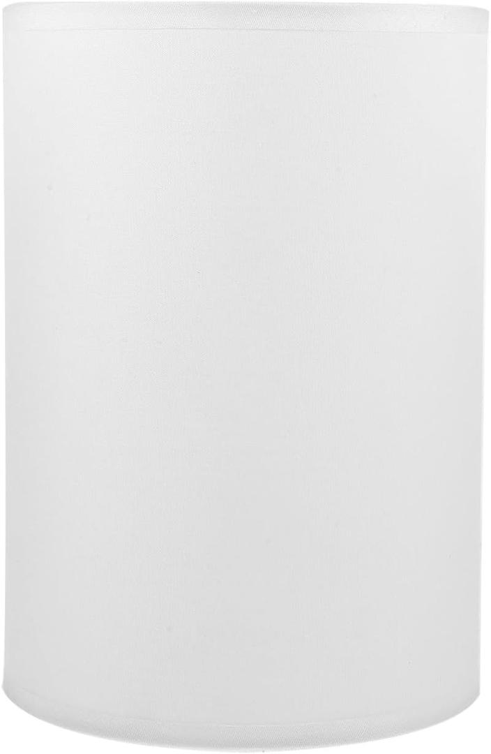 E27 Round Lamp Shade - Decorative Linen Lampshade for Table and Floor Lamps - 7.87 Inch Simple Design for Bedroom and Living Room Lighting