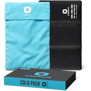 ICEWRAPS 10”x14” Reusable Ice Pack with Soft Fabric Cover - Multipurpose Flexible Cold Therapy Clay Ice Packs for Knee and Back Swelling, Injury, and Chronic Pain Relief