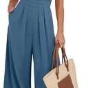 ANRABESS Women Jumpsuits Sleeveless V Neck Elegant Dressy Casual Backless One Piece Pants Romper 2025 Summer Outfits, Size M