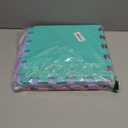 ProSource Foam Puzzle Floor Play Mat for Kids and Babies with Solid Colors, 4 Interlocking Tiles with Borders, Assorted