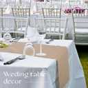 Oudain 12 Pack 12 x 108 Inch Burlap Table Runner with 6 Pack 54 x 108 Inch Plastic Table Cover Rustic Wedding Party Decoration Disposable Plastic Tablecloths for Wedding Graduation Birthday