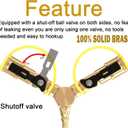 GardenNow 1/4" RV Propane Quick Connect Y Splitter Adapter with Shutoff Valve for RV Trailer, Quick Connect Propane Hose Connect to Motorhome Tabletop Camping Grill 2 Way 1/4" Quick Disconnect Kit