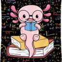 Axolotl Blanket - Reading Blankets for Toddler/Kids/Teens - 60x80 Inch Soft Flannel Daughter Gifts Throw for Bedroom Couch Office (Pink)