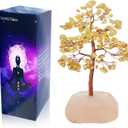 Citrine Crystal Tree Birthday Gifts for Women,Crystal Tree of Life Sister Birthday Gifts for Mom,Home Decor Office Desktop Dcor,Healing Crystals Ener,Feng Shui,Money,Good Luck (Yellow)