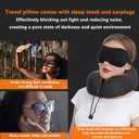 MLVOC Neck Pillow for Traveling, Upgraded 100% Pure Memory Foam Travel Neck Pillow for Airplane Flight Sleep, Breathable & Machine Washable Cover, Travel Kit with 3D Eye Mask, Earplugs & Bag, Black