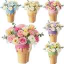Cinnvoice 6 Pcs Wooden Centerpieces for Tables Baby Shower Decorations Tabletop Boxes Party Favor for Birthday Baby Shower Wedding Garden Tea Party (Ice Cream)