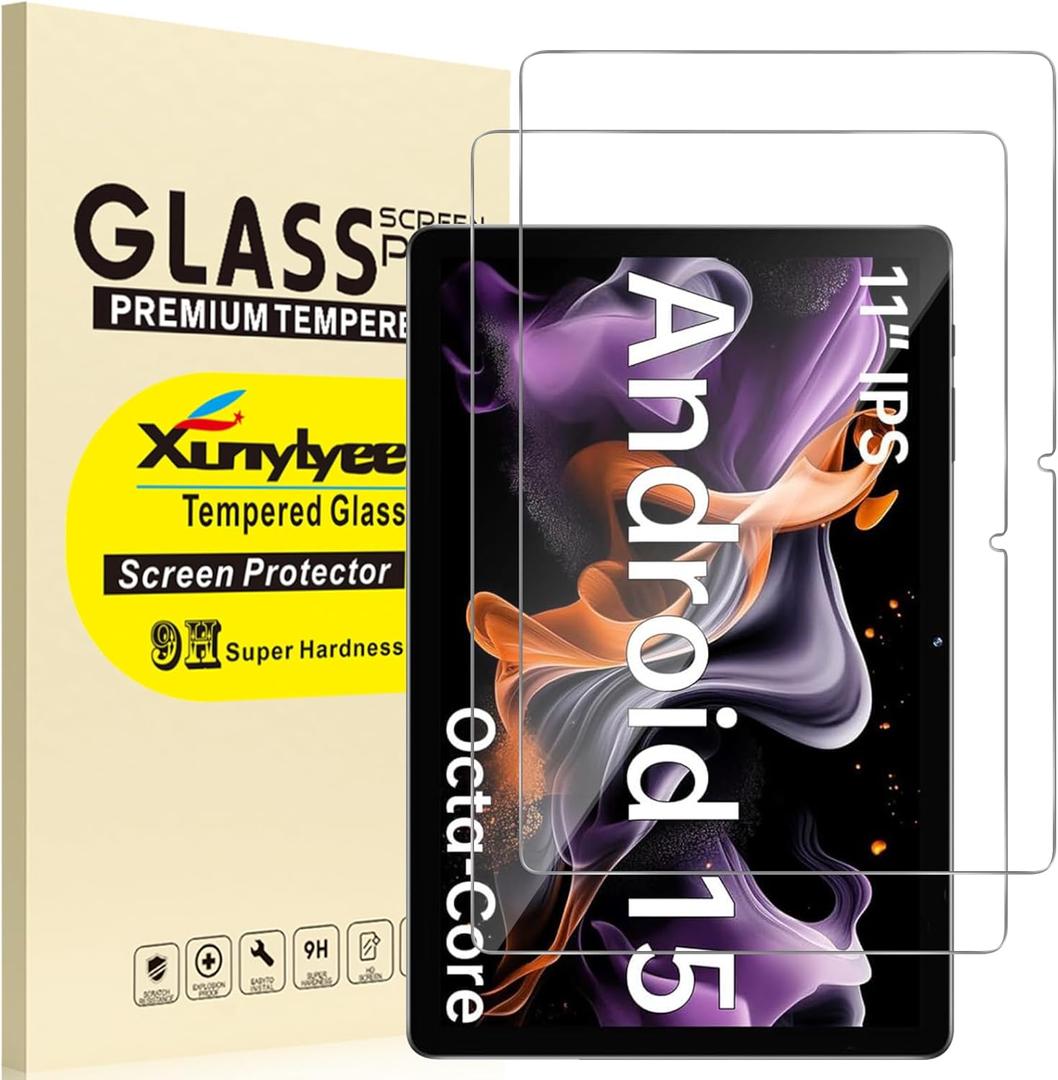 11 Inch Android 16 15 14 Screen Protector for ApoloMedia EP1095T 11 inch Tablet Tempered Glass, 9H Hardness, Anti-Scratch, 2 Pack