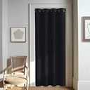 NICETOWN Black Blackout Curtain 80 inch Length - Grommet Thermal Insulated Window Treatments Light & Sound Blocking Drapes for Living Room/Doorway, W46 x L80, 1 Panel