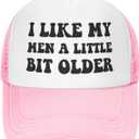 I Like My Men A Little Bit Older Hat Adjustable Sport Baseball Caps Funny Trucker Hats for Men Women Black (Pink)
