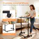 Treadmill Desk, Adjustable Height (28-49 Inch) Rolling Standing Desk with Wheels, Portable Laptop Table for Walking Pad, Spin Bike & Exercise Bike, 31x16 inch Mobile Workstation for Home Office