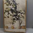 VIYYIEA Floral Large Framed Wall Art, Flowers and Lemons Vintage Art Decor Room Aesthetic, 16X24 Inch Canvas Print Artwork, Farmhouse Still Life Painting Wall Decor for Bedroom Bathroom Office