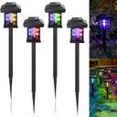 4 Pcs Solar Bug Zapper Outdoor Waterproof 2 in 1 Mosquito Zapper Solar Powered Mosquito Fly Trap Repellent Lamp Kills Bugs LED Lamp with Colored Purple Light for Garden Patio Yard Lawn (Black)