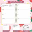 2026 Planner, Jan.2026 - Dec.2026 Planner Weekly and Monthly 6.25"x8.5" with Page Tabs, Calendar Hardcover with Inner Pocket, Elastic Band, Twin-Wire Binding, Bookmark, Cute Strawberry