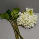 5pcs 18.5 inch Realistic Fake White Flowers Artificial Silk Hydrangea Flowers Artificial Flowers Faux Hydrangea Stems for Bouquets Home Outdoor Wedding Party Centerpieces Decor (Cream White)