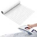 Breling Fusible Interfacing with 1''x1'' Grid Nonwoven Layout Iron On Polyester/Rayon Lightweight Interfacing for DIY Crafts Supplies(12 Inch X 10 Yard,Light Weight)