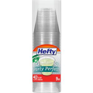 Hefty Deluxe Clear Plastic Party Cups (9 Ounce, 40 Count)