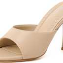 Mostrin Kitten Heels for Women Round Toe Heels With Bow Vintage Mules Sexy Slip on Stiletto Backless Sandals for Party Daily, Size 11
