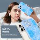 Fiyart Designed for iPhone 16 Pro Max Case Cute Flower Floral Sunflowers Design,Soft Slim TPU Anti-Scratch Phone Cover for Women Girls 6.9"-Blue