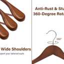 StorageWorks Wooden Hangers 6 Pack, Extra Wide Shoulder Wood Coat Hanger for Coats, Shirts, Jackets, Pants, Suits, Light Walnut Color