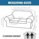 H.VERSAILTEX Real Velvet Plush 3 Piece Stretch Sofa Covers Couch Covers for 2 Cushion Couch Loveseat Covers Width Up to 72 Inch Feature Thick Soft Stay in Place (Medium Sofa, French Oak)