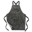 Jeanerlor - Denim Apron with Pockets for Hair Stylist Gardening Craftsmen Barista Women Hairdresser Jean Work Apron Cross Straps & Adjustable  (Black)
