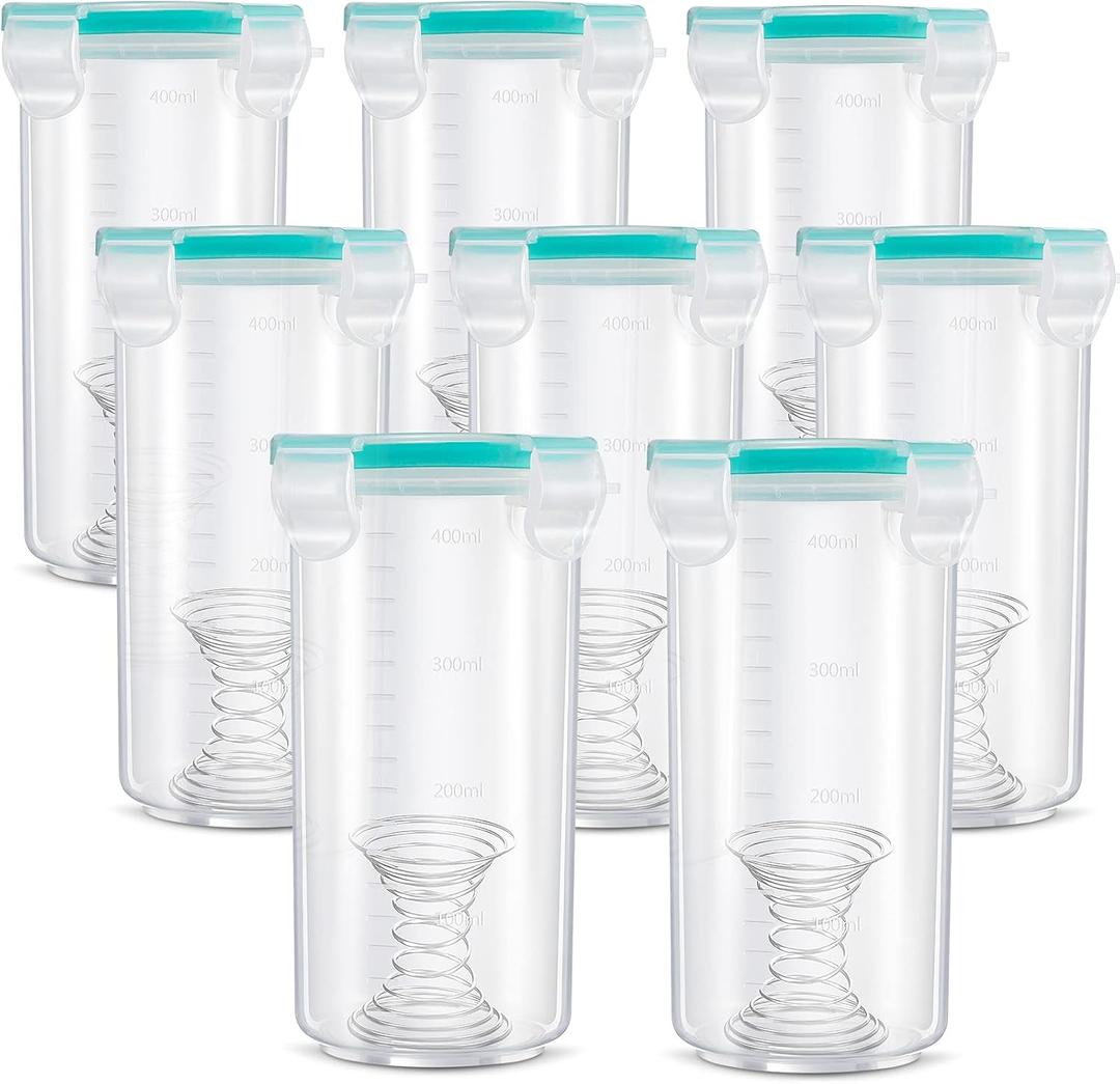 Touch up Paint Container Touch up Cups Paint Storage Cups with Lids Storage Containers Airtight Container with Stainless Steel Mixing Ball for Repainting Leftover, 13 oz(8 Pieces)